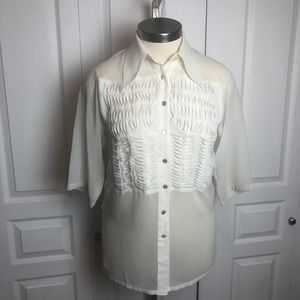 Chiffon Bibbed Blouse